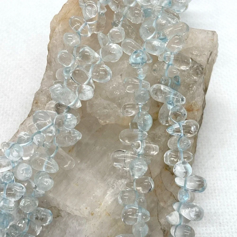 LUC Lucas Lameth‎ Ice Blue Crystal 18''- 19'' Necklace Sterling 925 Silver 67g